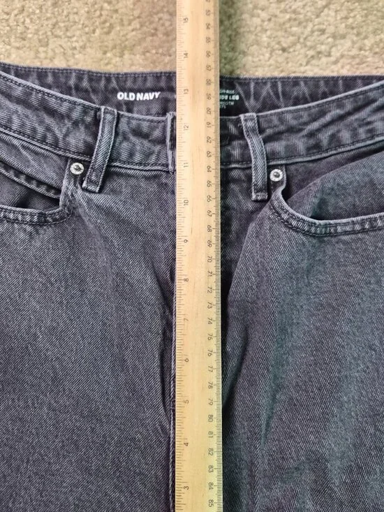 Old Navy Sky-Hi Wide Leg Jeans Womens Size 6 Tall Extra High Rise Gray F879 - Picture 7 of 11